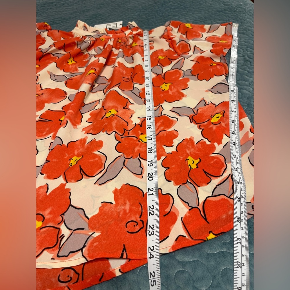 THML Coral Floral Puff-Sleeve Blouse - Picture 5 of 11